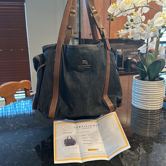 BURBERRY Denim and Leather satchel!!! EXCELLENT CONDITION! - Picture 7 of 8